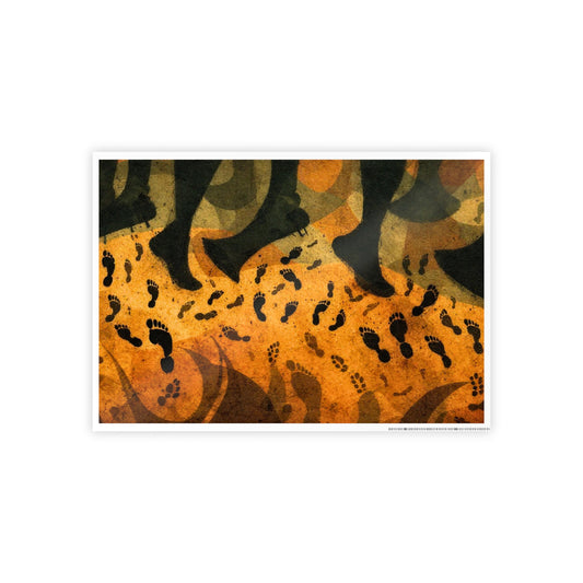 Jazz-Inspired Glossy Poster Art | Footprints in Color