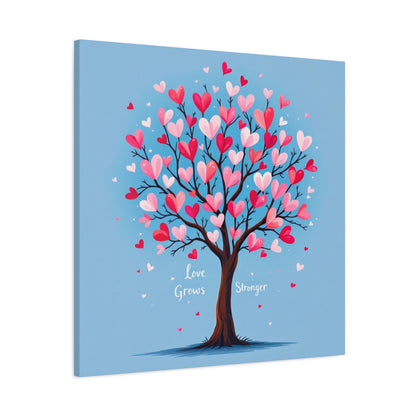 Love Grows Stronger – Heart Tree Canvas Art