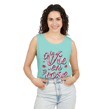 Comfort Colors® 9360 Women's Garment-Dyed Tank Top - La Vie en Rose Romantic & Stylish Design