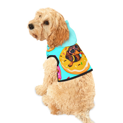 Dachshund Donut Delight AOP Pet Hoodie – Fun & Playful Dog Outfit