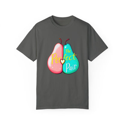 Comfort Colors 1717 Unisex Garment-Dyed T-shirt - "The Perfect Pair" Cute Pear Couple Design (v2)