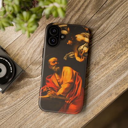 Tough Phone Case for iPhone, Samsung and Google Pixel - Caravaggio, Inspiration of St. Matthew (1602)