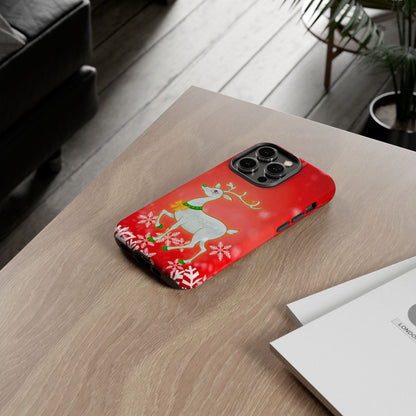 Festive Reindeer No.3 – Santa Hat with Holiday Lights Design for iPhone, Samsung & Google Models