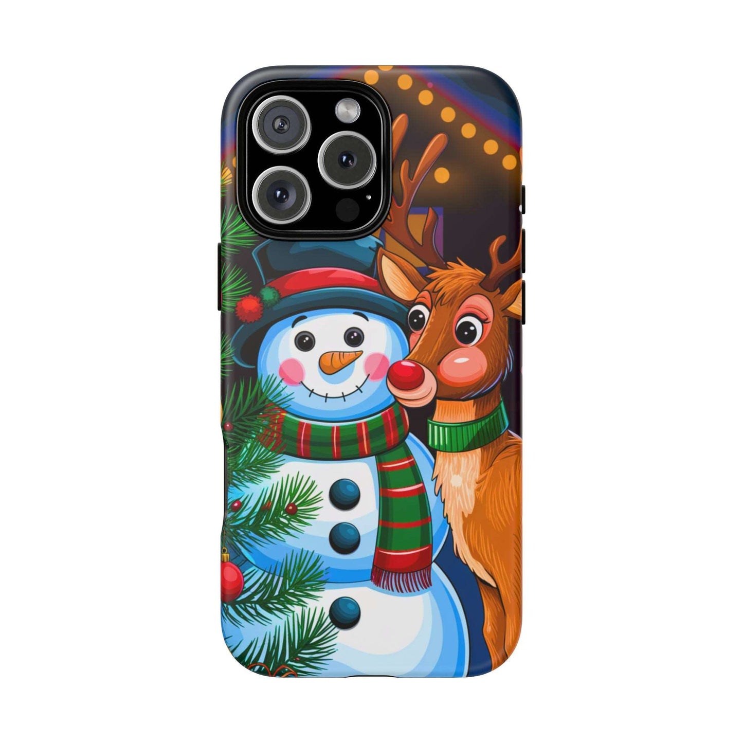 Festive Snowman and Reindeer Christmas Phone Case