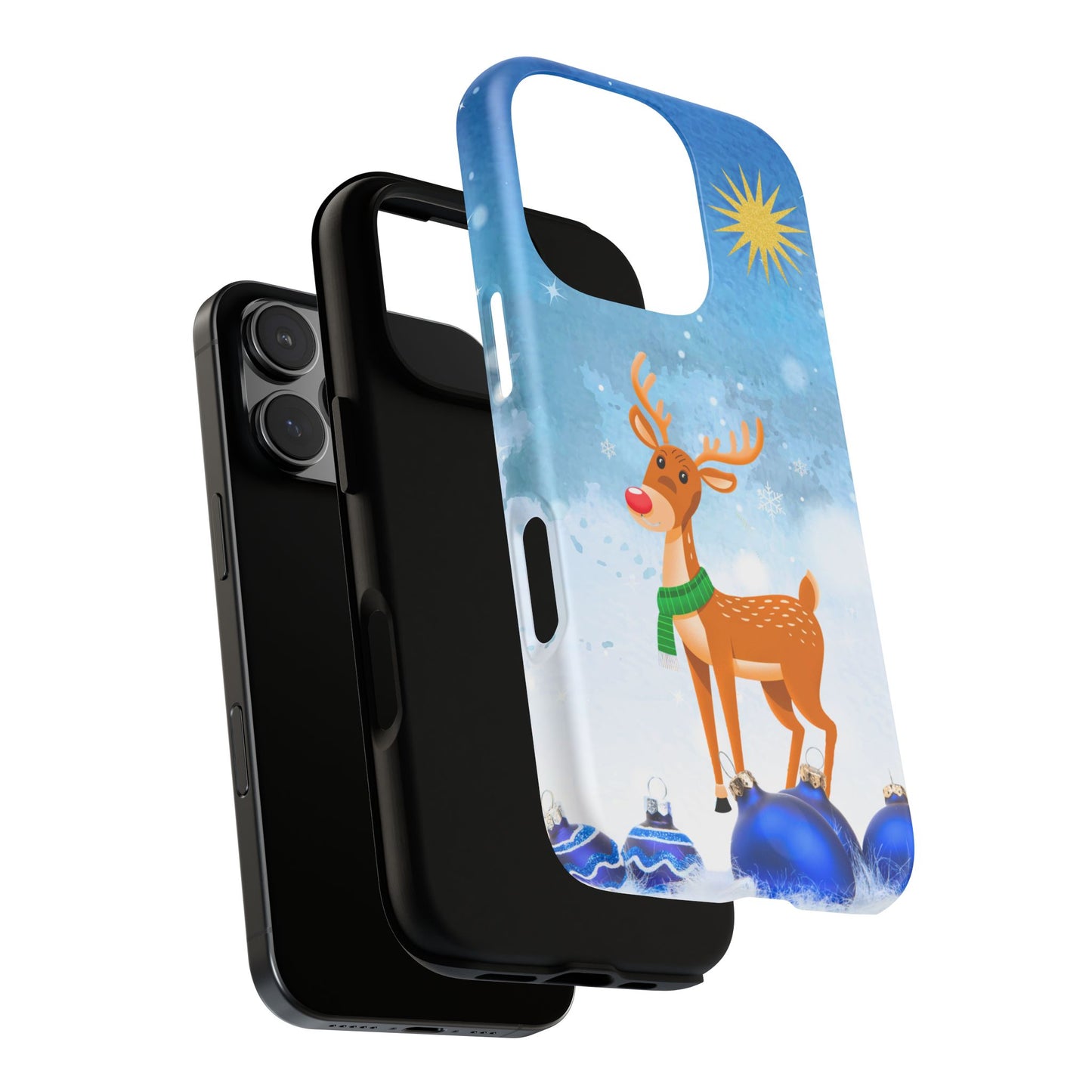 Festive Reindeer No.2 – Santa Hat with Holiday Lights Design for iPhone, Samsung & Google Models