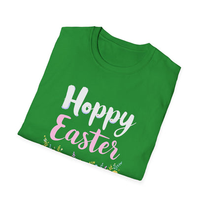 Gildan 64000 Unisex Softstyle T-Shirt - Hoppy Easter Floral Script Tee
