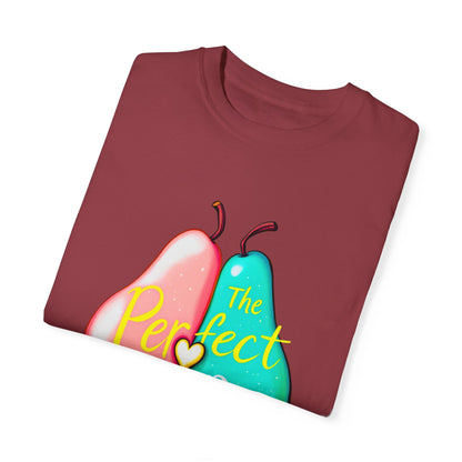 Comfort Colors 1717 Unisex Garment-Dyed T-shirt - "The Perfect Pair" Cute Pear Couple Design (v2)