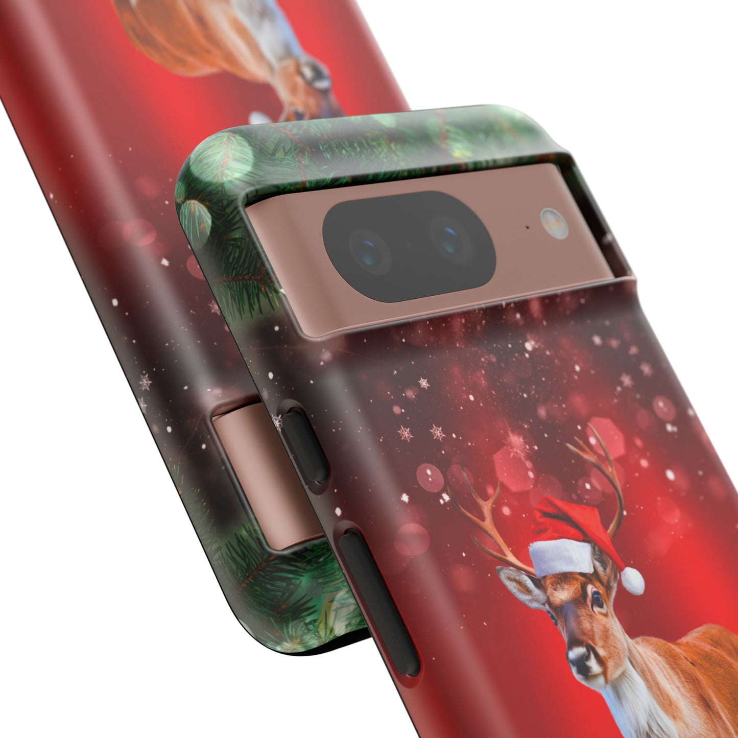 Festive Reindeer No.1 – Santa Hat with Holiday Lights Design for iPhone, Samsung & Google Models