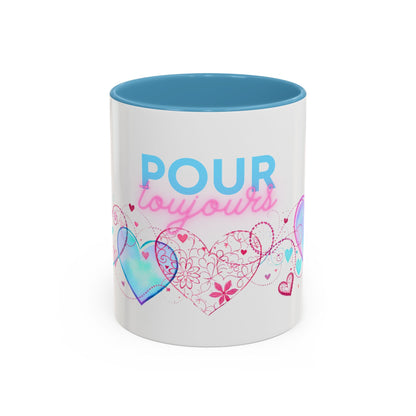 Pour toujours/Mon amour Valentine's Day Mug Set– Romantic French Gift for Couples [2 of 2] (11oz, 15oz)