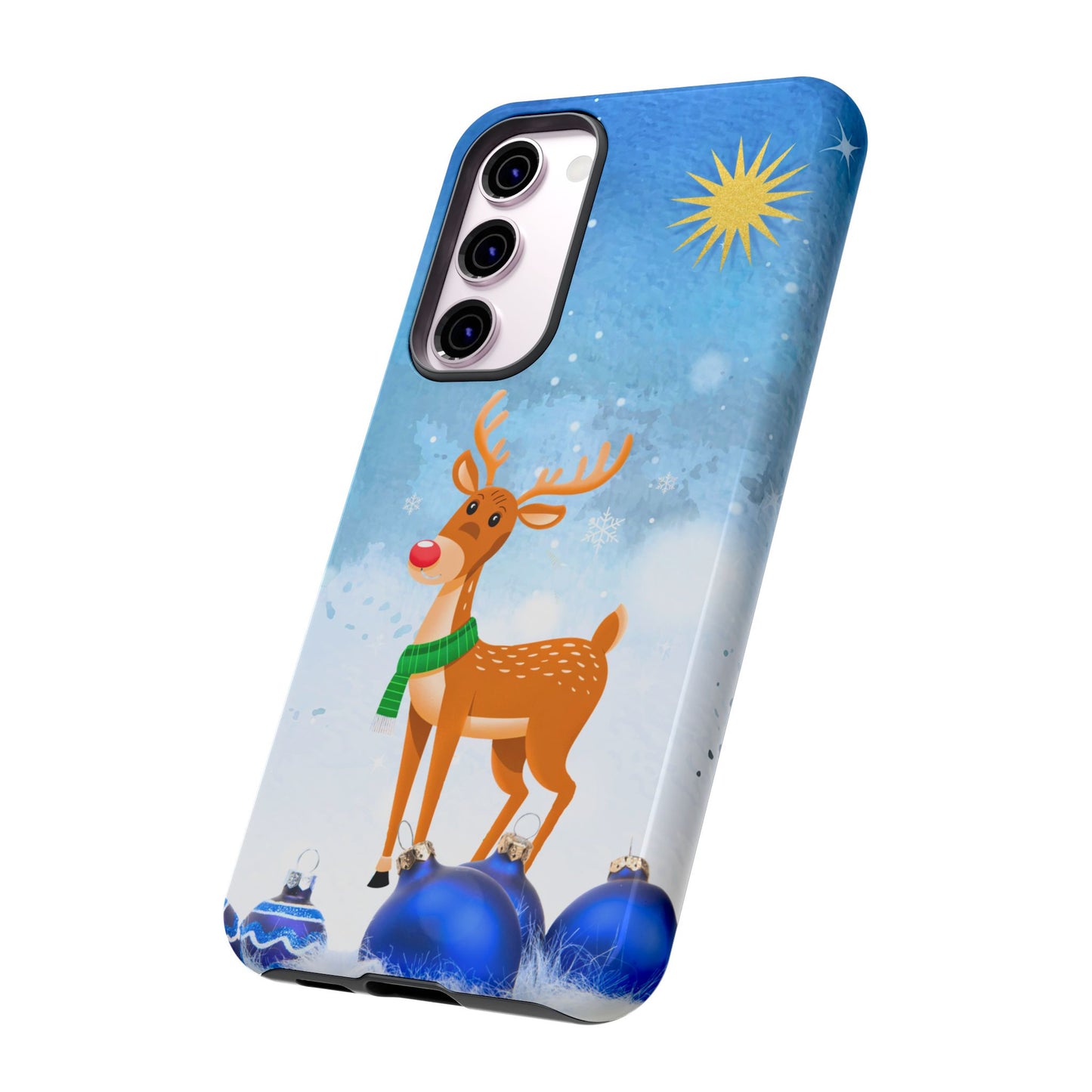 Festive Reindeer No.2 – Santa Hat with Holiday Lights Design for iPhone, Samsung & Google Models