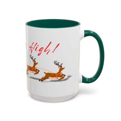 Merrily On High! Santa & Reindeer Mug