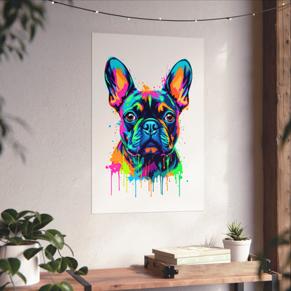 Neon Drip French Bulldog - Vibrant Pop Art