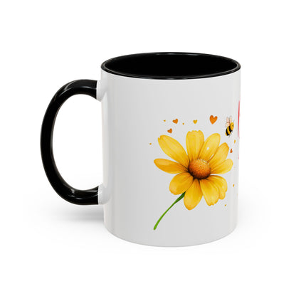Bee Mine - Floral Accent Ceramic Mug (11oz, 15oz)