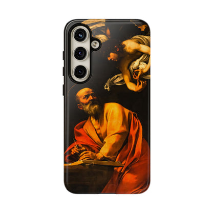 Tough Phone Case for iPhone, Samsung and Google Pixel - Caravaggio, Inspiration of St. Matthew (1602)