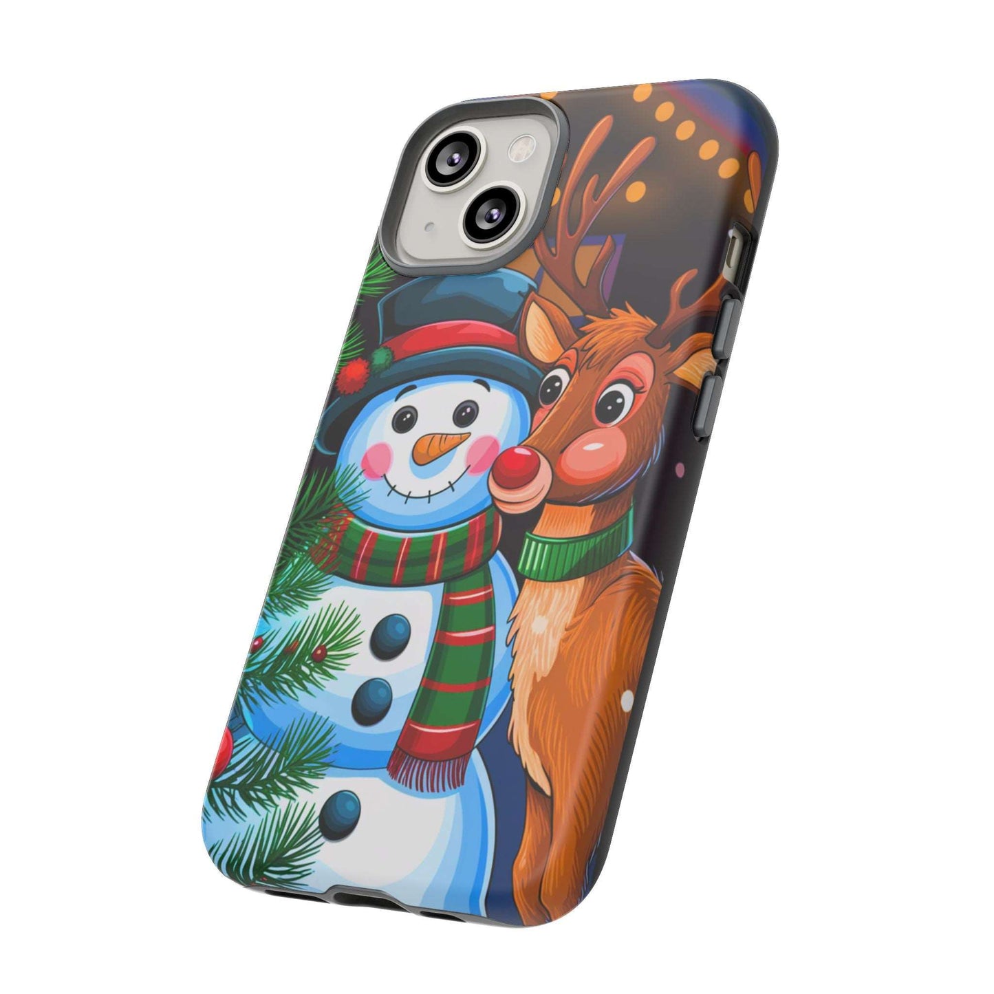 Festive Snowman and Reindeer Christmas Phone Case