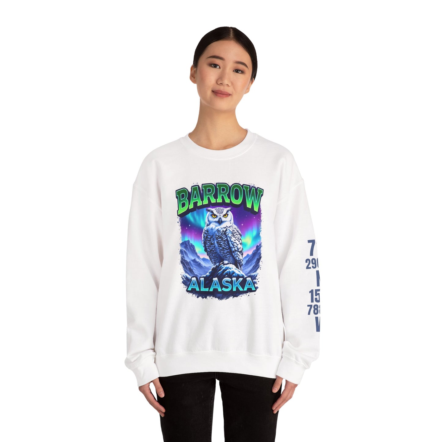 Barrow Owl Cotton Crewneck Sweatshirt | Wild Alaska Series Edition 🦅🇨🇦