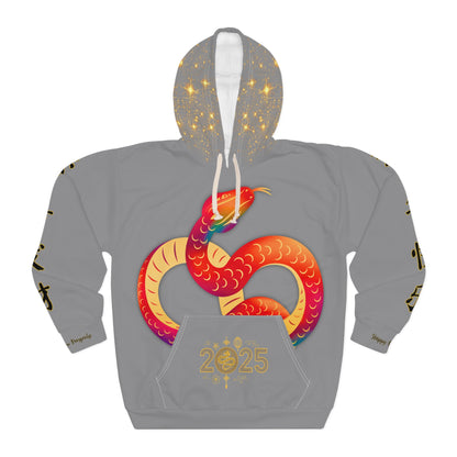 2025 Year of the Snake – Chinese New Year Unisex Hoodie [Grey Edition]