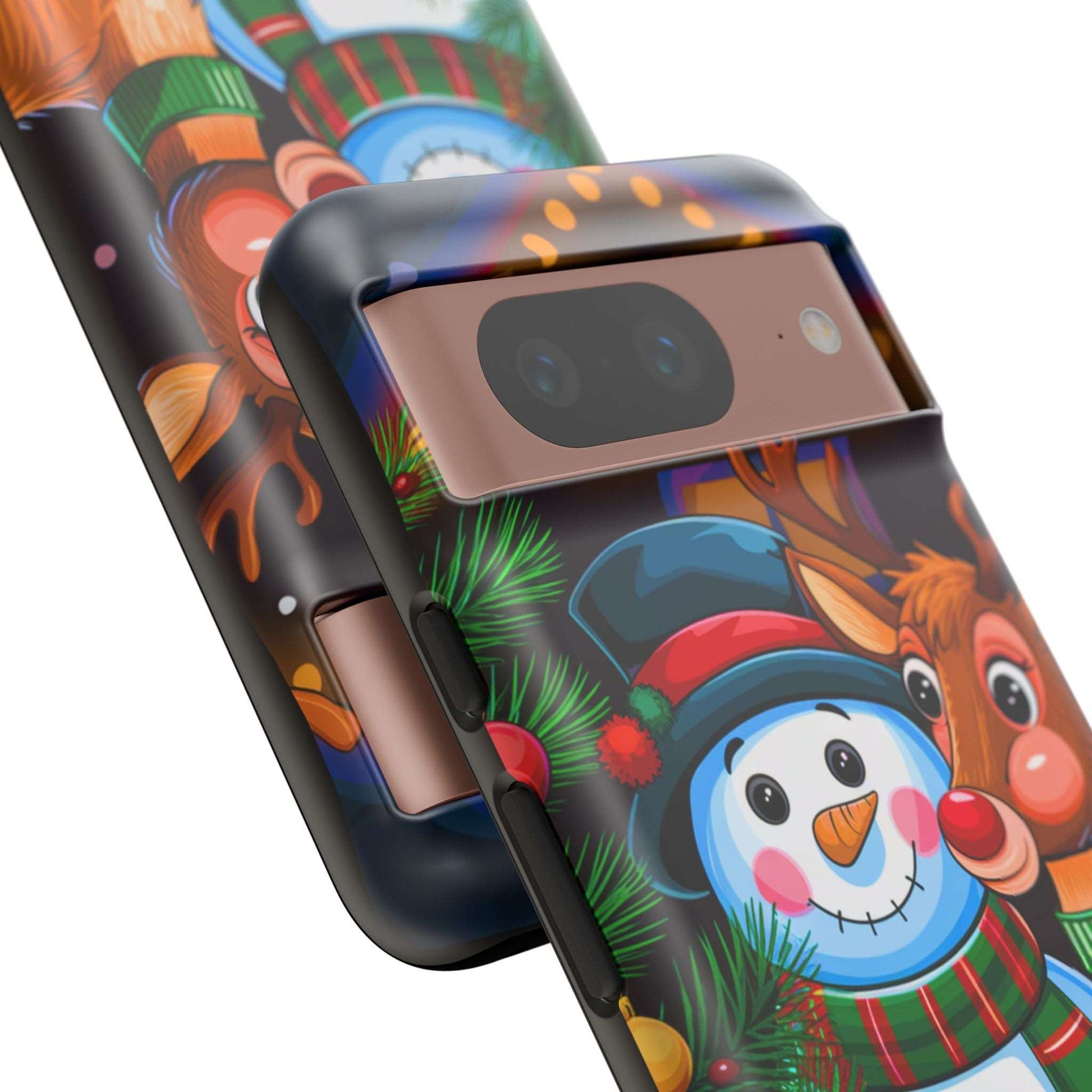 Festive Snowman and Reindeer Christmas Phone Case