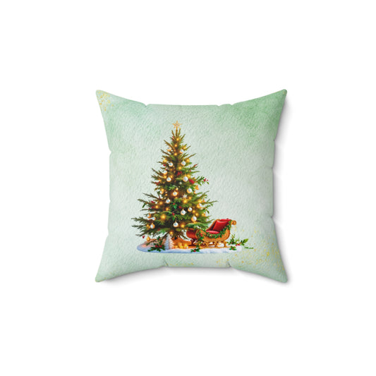 Elegant Christmas Tree Pillow – Luxury Sleigh Design