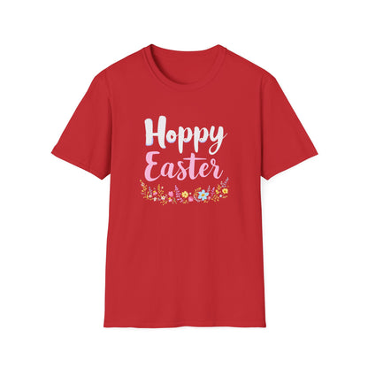 Gildan 64000 Unisex Softstyle T-Shirt - Hoppy Easter Floral Script Tee