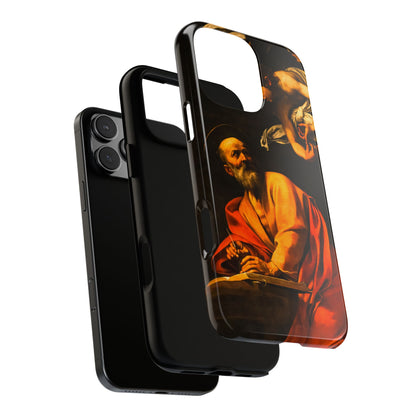 Tough Phone Case for iPhone, Samsung and Google Pixel - Caravaggio, Inspiration of St. Matthew (1602)