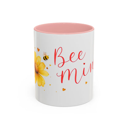 Bee Mine - Floral Accent Ceramic Mug (11oz, 15oz)