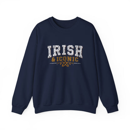 Gildan 18000 Unisex Heavy Blend™ Crewneck Sweatshirt - Irish & Iconic Vintage Distressed St. Patrick’s Day Design