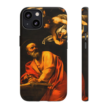 Tough Phone Case for iPhone, Samsung and Google Pixel - Caravaggio, Inspiration of St. Matthew (1602)