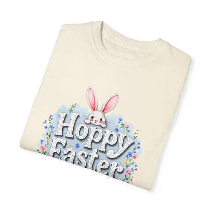 Comfort Colors 1717 Unisex Garment-Dyed T-shirt - Hoppy Easter Bunny Peek