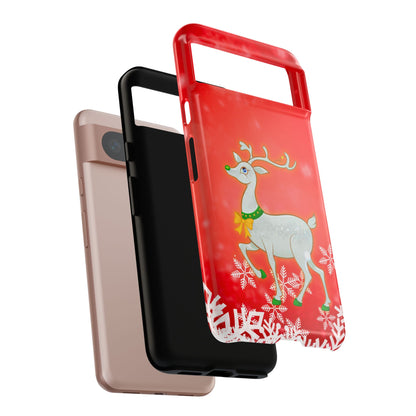 Festive Reindeer No.3 – Santa Hat with Holiday Lights Design for iPhone, Samsung & Google Models