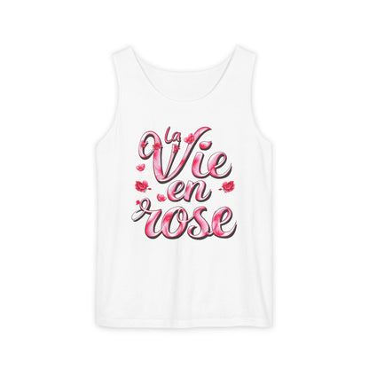 Comfort Colors® 9360 Women's Garment-Dyed Tank Top - La Vie en Rose Romantic & Stylish Design