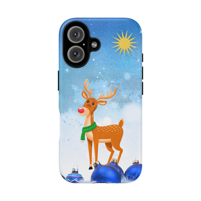 Festive Reindeer No.2 – Santa Hat with Holiday Lights Design for iPhone, Samsung & Google Models