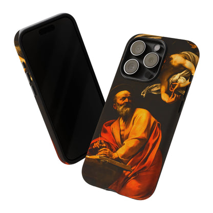 Tough Phone Case for iPhone, Samsung and Google Pixel - Caravaggio, Inspiration of St. Matthew (1602)