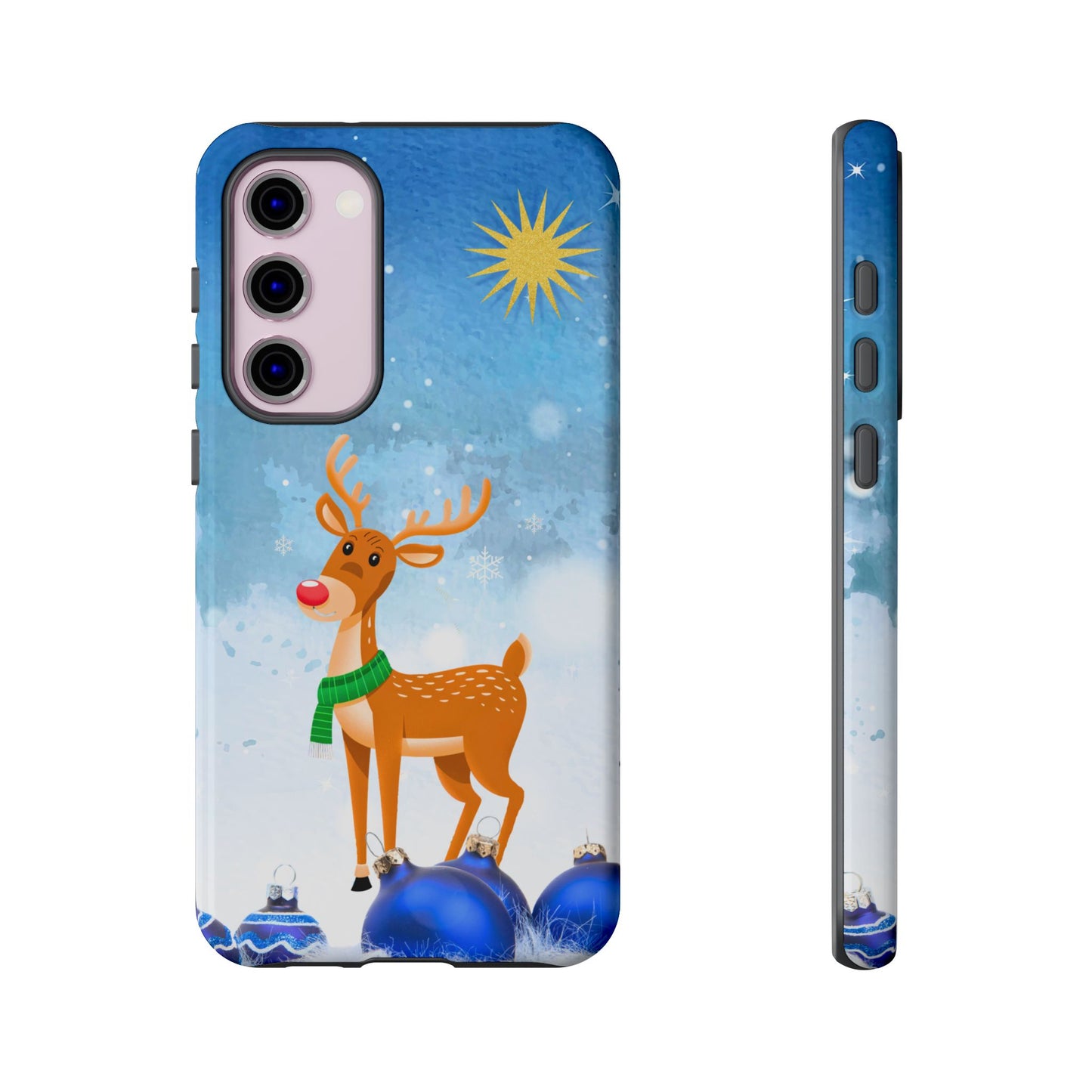 Festive Reindeer No.2 – Santa Hat with Holiday Lights Design for iPhone, Samsung & Google Models