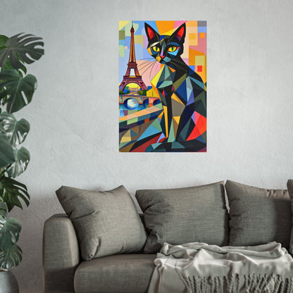 Parisian Noir: A Cubist Cat’s Dream