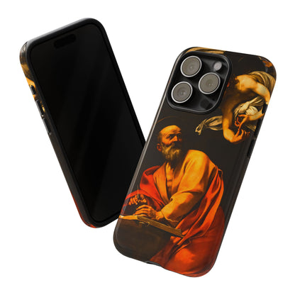 Tough Phone Case for iPhone, Samsung and Google Pixel - Caravaggio, Inspiration of St. Matthew (1602)