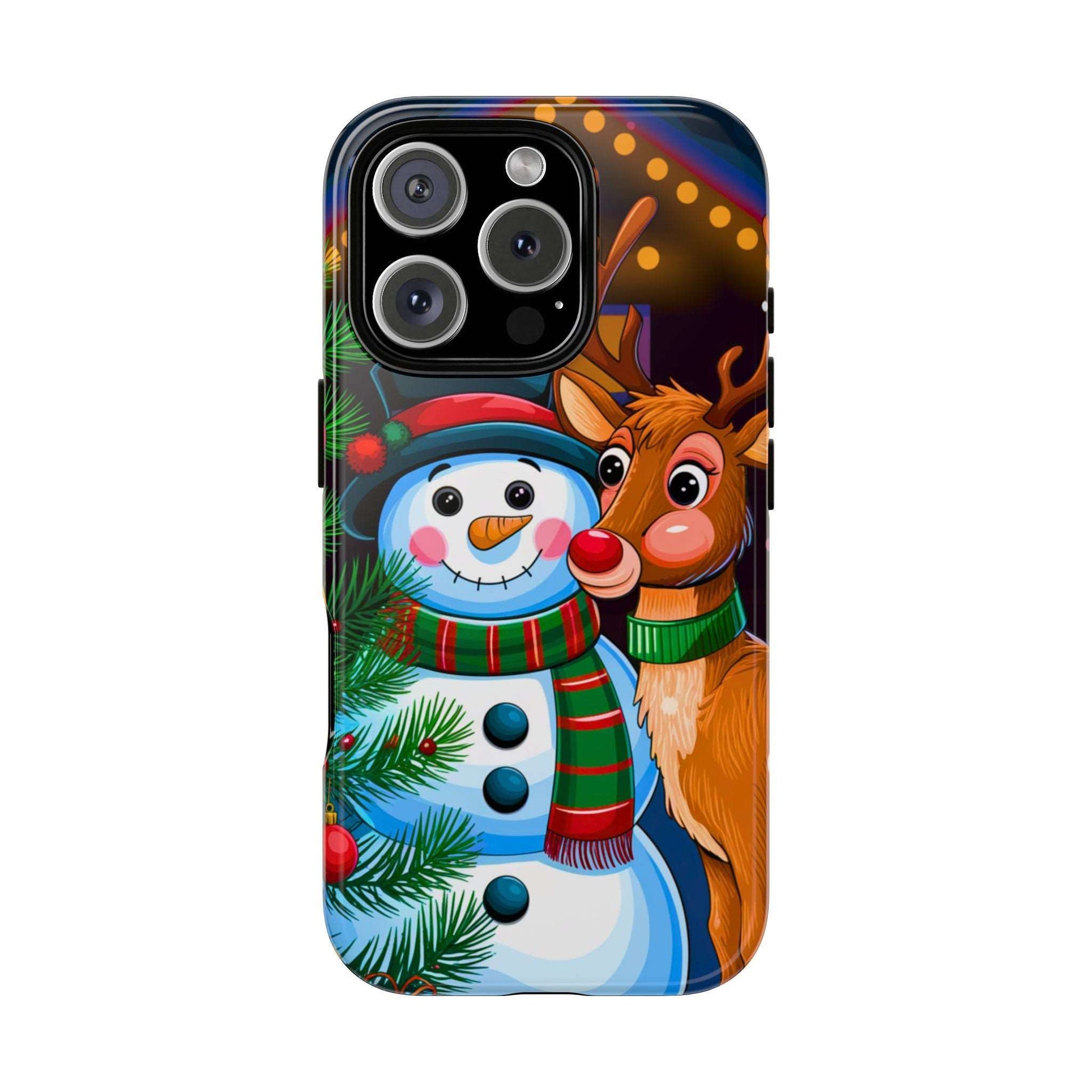 Festive Snowman and Reindeer Christmas Phone Case