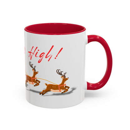 Merrily On High! Santa & Reindeer Mug