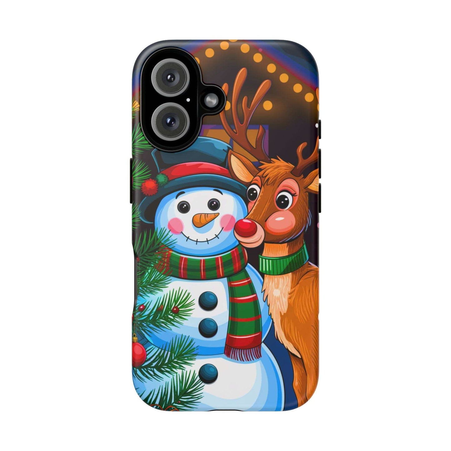 Festive Snowman and Reindeer Christmas Phone Case