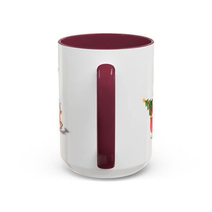 Merrily On High! Santa & Reindeer Mug