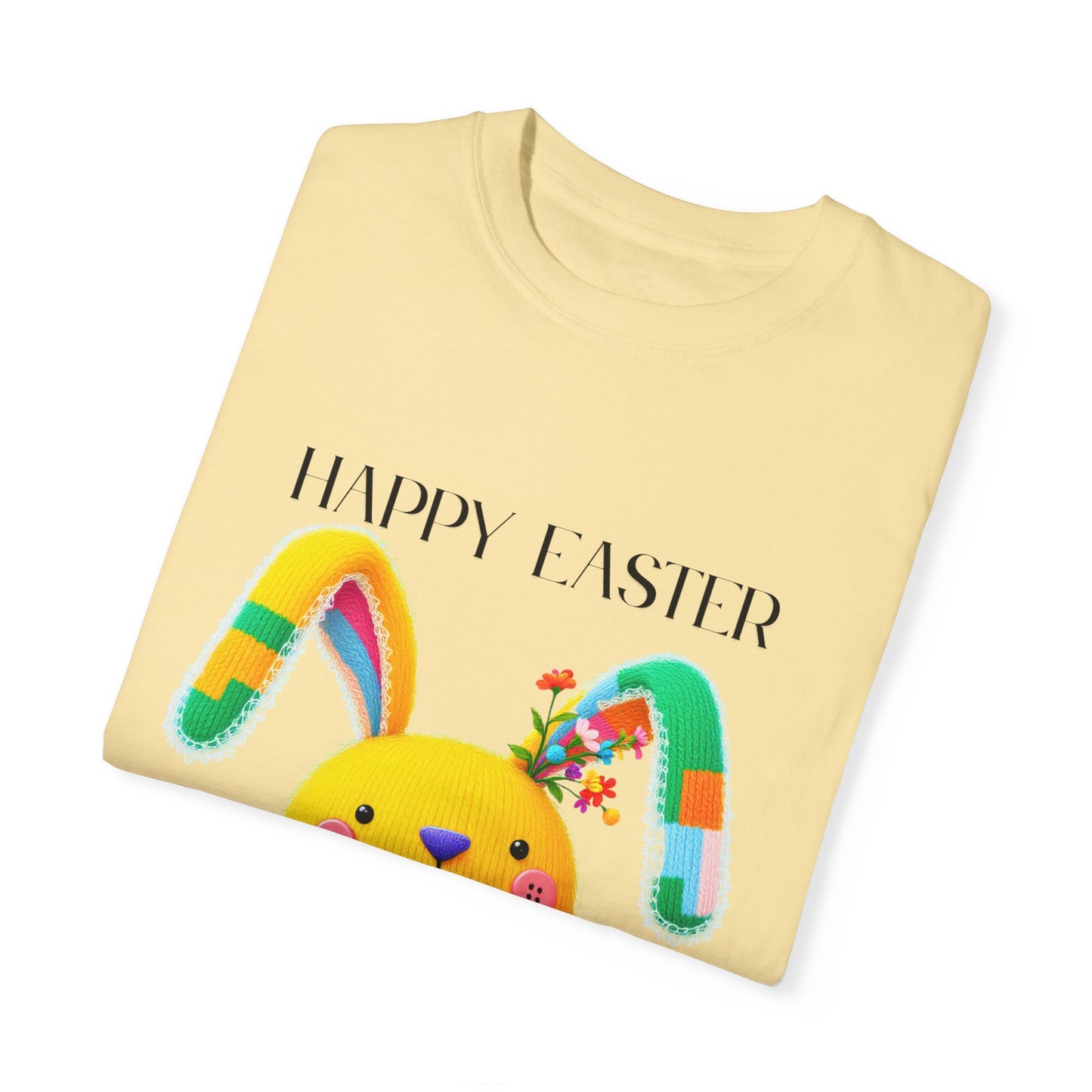 Comfort Colors 1717 Unisex Garment-Dyed T-shirt - Patchwork Bunny Bliss – Knitted Toy Happy Easter