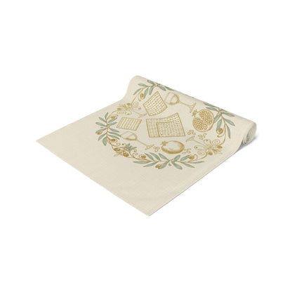 Pesach Sameach Table Runner Collection (v3) — Elegant Passover Seder Table Decor (16×72)