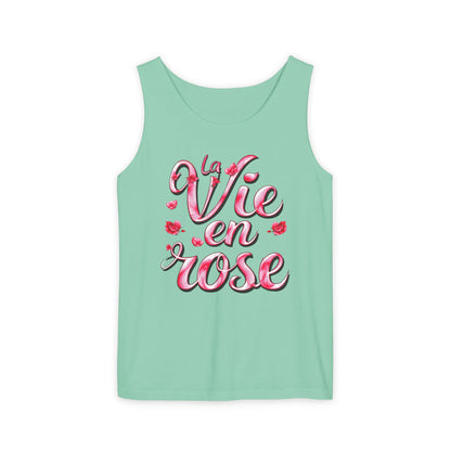 Comfort Colors® 9360 Women's Garment-Dyed Tank Top - La Vie en Rose Romantic & Stylish Design