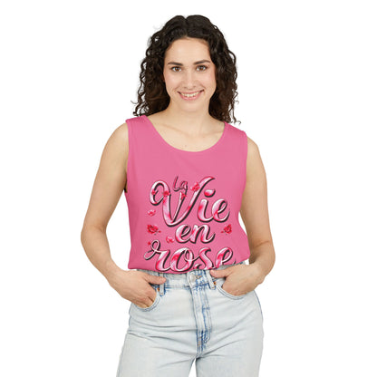 Comfort Colors® 9360 Women's Garment-Dyed Tank Top - La Vie en Rose Romantic & Stylish Design