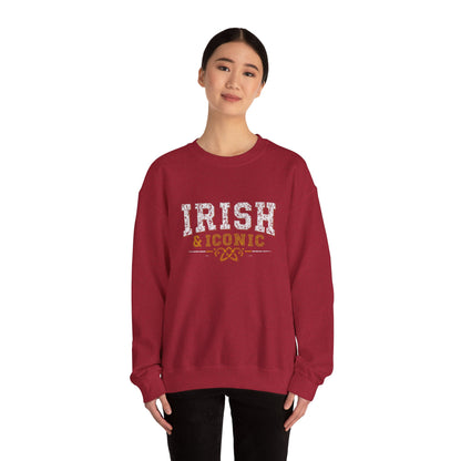 Gildan 18000 Unisex Heavy Blend™ Crewneck Sweatshirt - Irish & Iconic Vintage Distressed St. Patrick’s Day Design