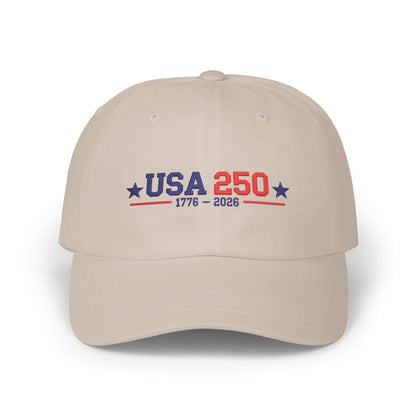 USA 250 Embroidered Baseball Cap, 1776-2026 Patriotic Dad Hat for Men and Women