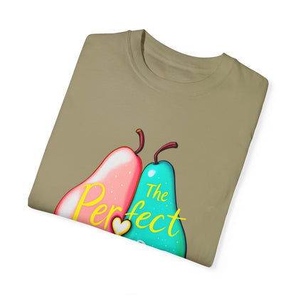 Comfort Colors 1717 Unisex Garment-Dyed T-shirt - "The Perfect Pair" Cute Pear Couple Design (v2)