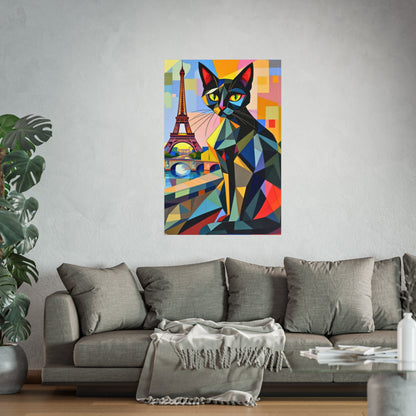 Parisian Noir: A Cubist Cat’s Dream