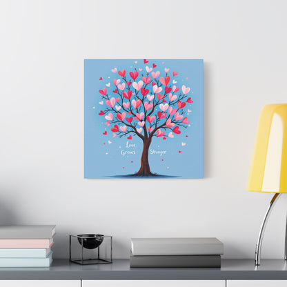 Love Grows Stronger – Heart Tree Canvas Art