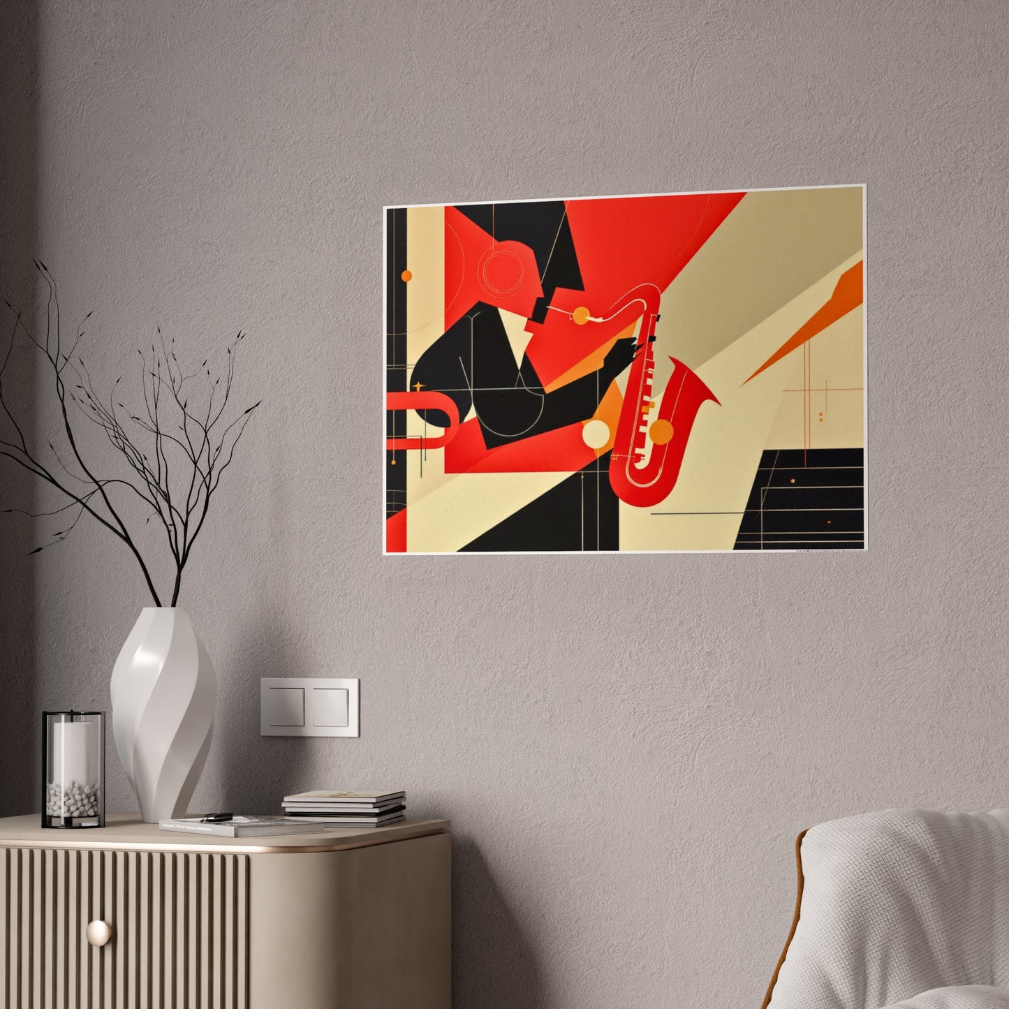 Jazz-Inspired Glossy Poster Art | Abstract Donna I